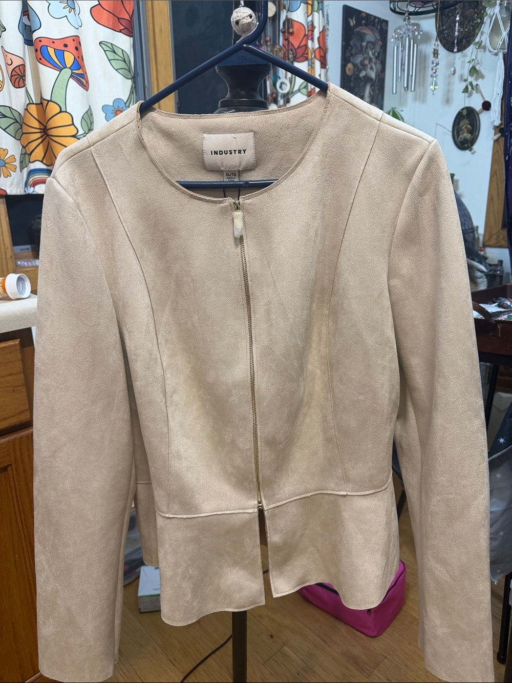 Industry Women's Cream Zip-Front Blazer Jacket